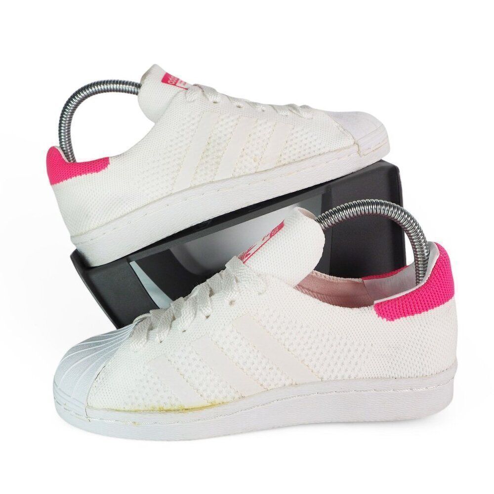 Adidas 80s Primeknit 'White Solar Pink' Casual Sneakers‎ BB5095 Women's 5.5